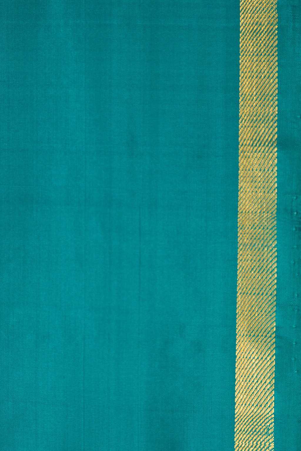 Border image of Green Dual Tone Kanchipuram Silk Nine Yards Saree with Thread Butta on the body and Zari Border. 