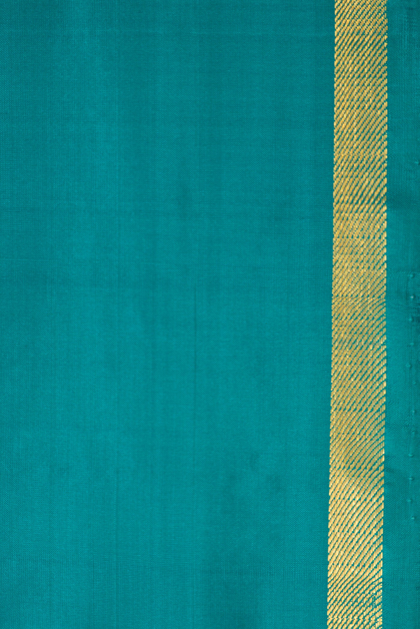 Border image of Green Dual Tone Kanchipuram Silk Nine Yards Saree with Thread Butta on the body and Zari Border. 