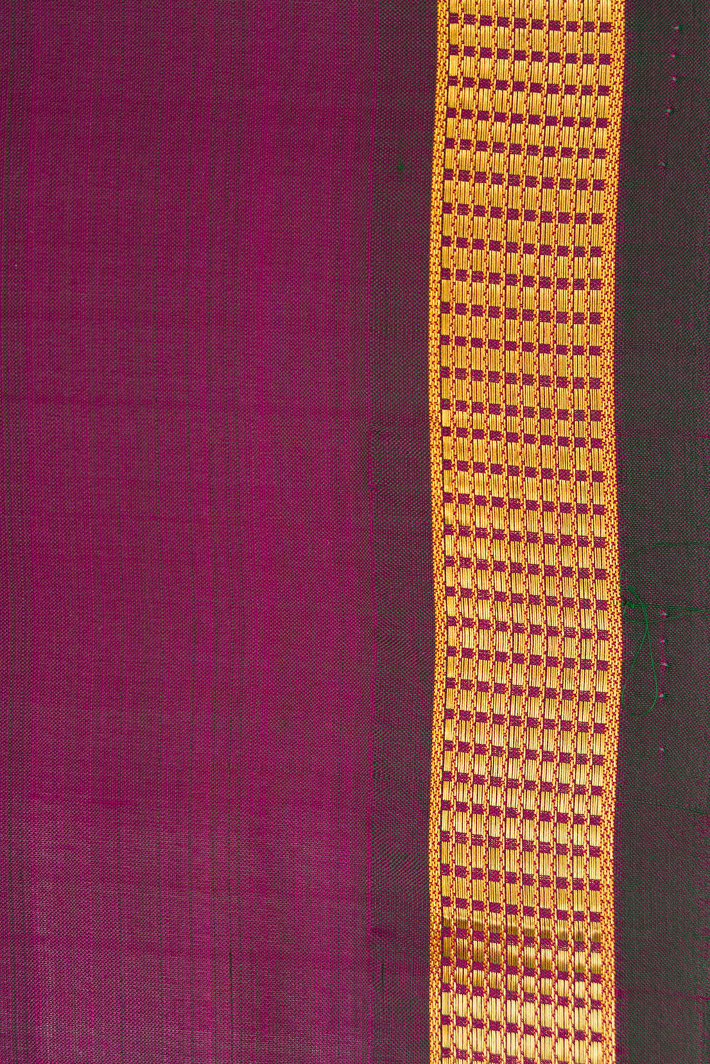 Border image of Purple Dual Tone Kanjivaram Silk Saree with Plain Body and Zari Border. 