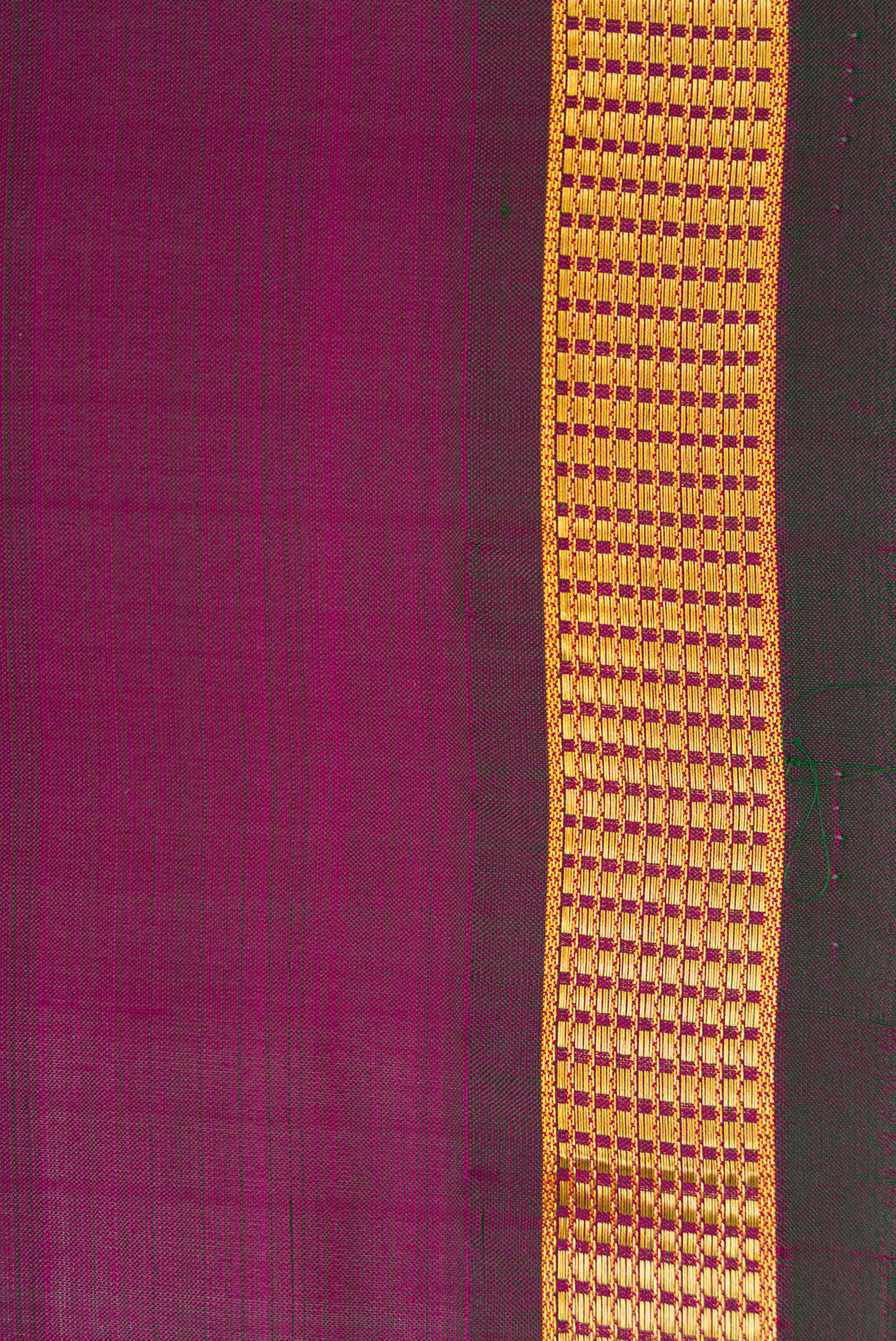 Border image of Purple Dual Tone Kanjivaram Silk Saree with Plain Body and Zari Border. 