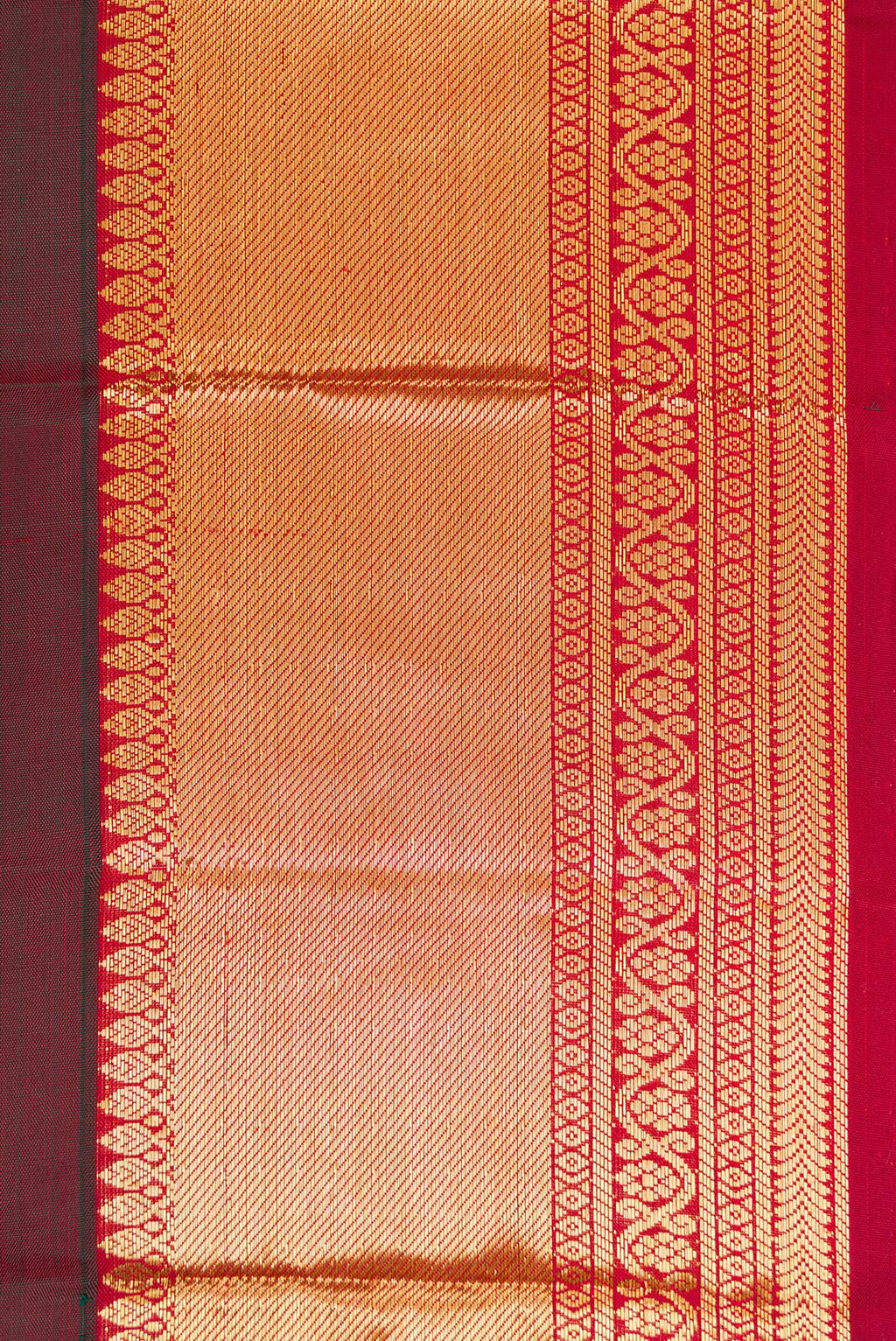 Border image of Maroon Dual Tone Kanjivaram Silk Saree with Zari Butta on the body and Zari Border. 