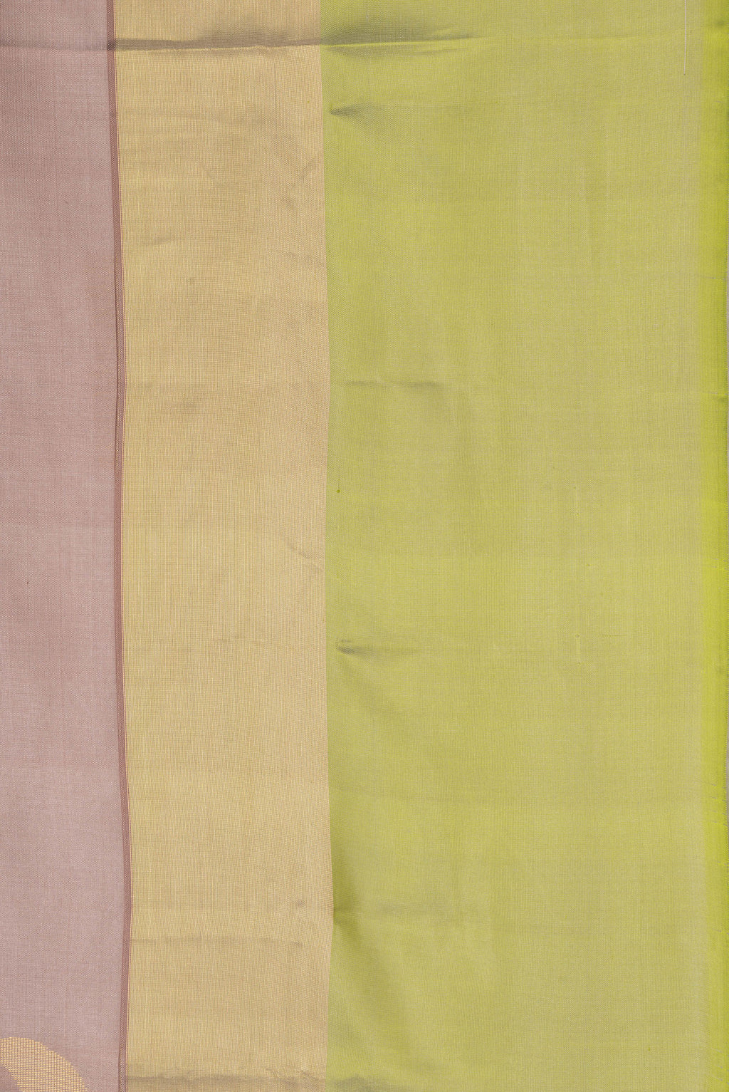 Border image of Brown Dual Tone Soft Silk Saree with Zari Butta on the body and Zari Border. 