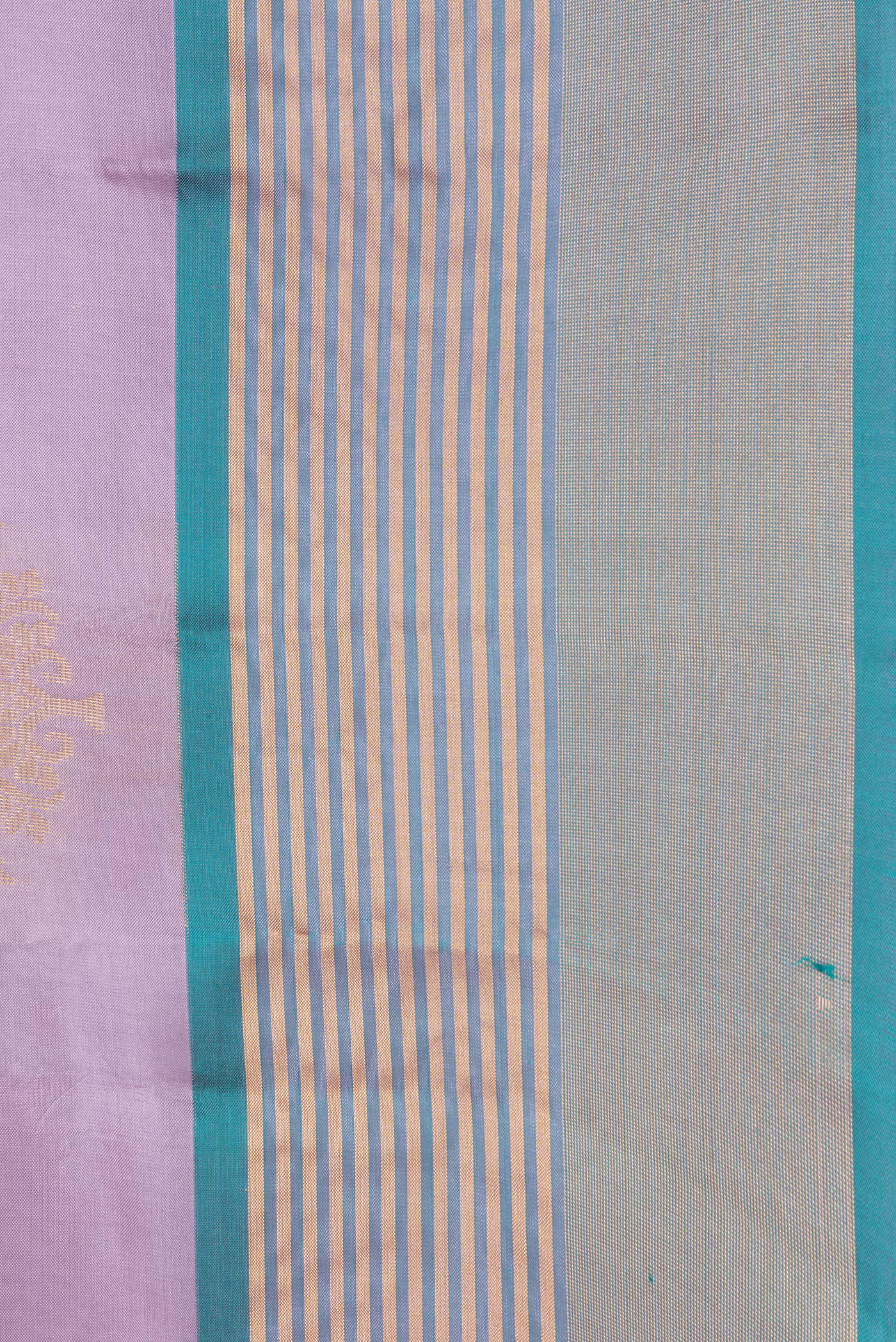 Border image of Lavender Dual Tone Soft Silk Saree with Zari Butta on the body and Zari Border. 