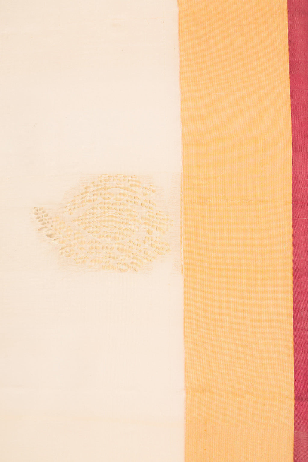 Border image of Sandal Dual Tone Soft Silk Saree with Zari Butta on the body and Zari Border. 