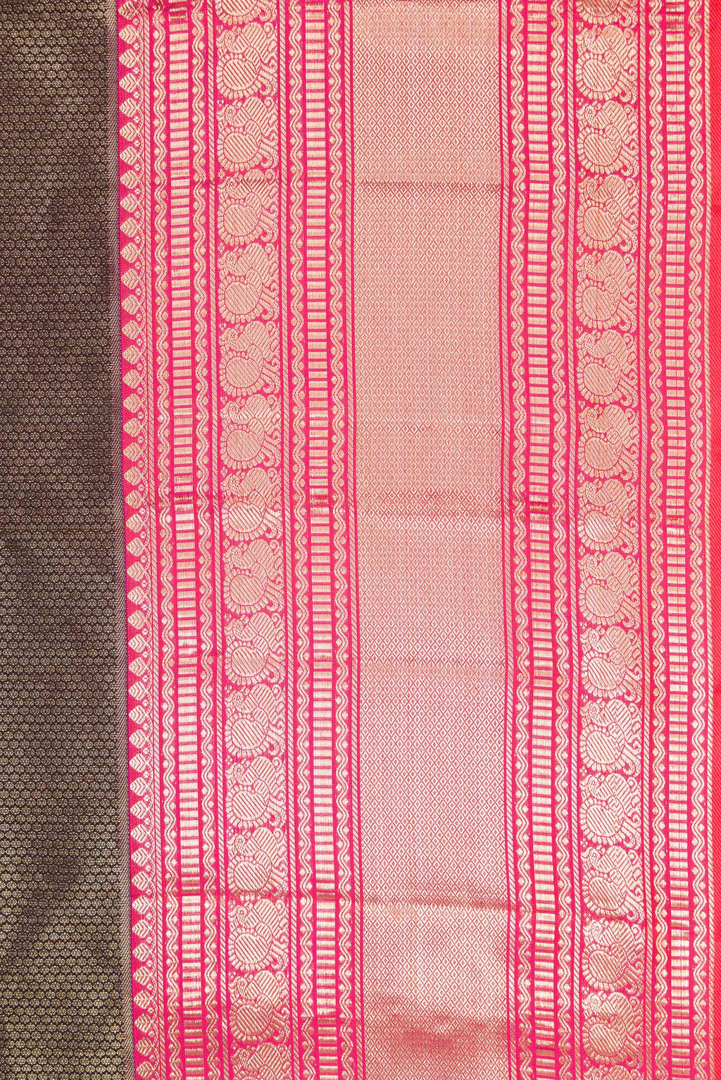 Border image of Coffee Brown Dual Tone Kanchipuram Silk Saree with Zari Brocade on the body and Zari Border. 