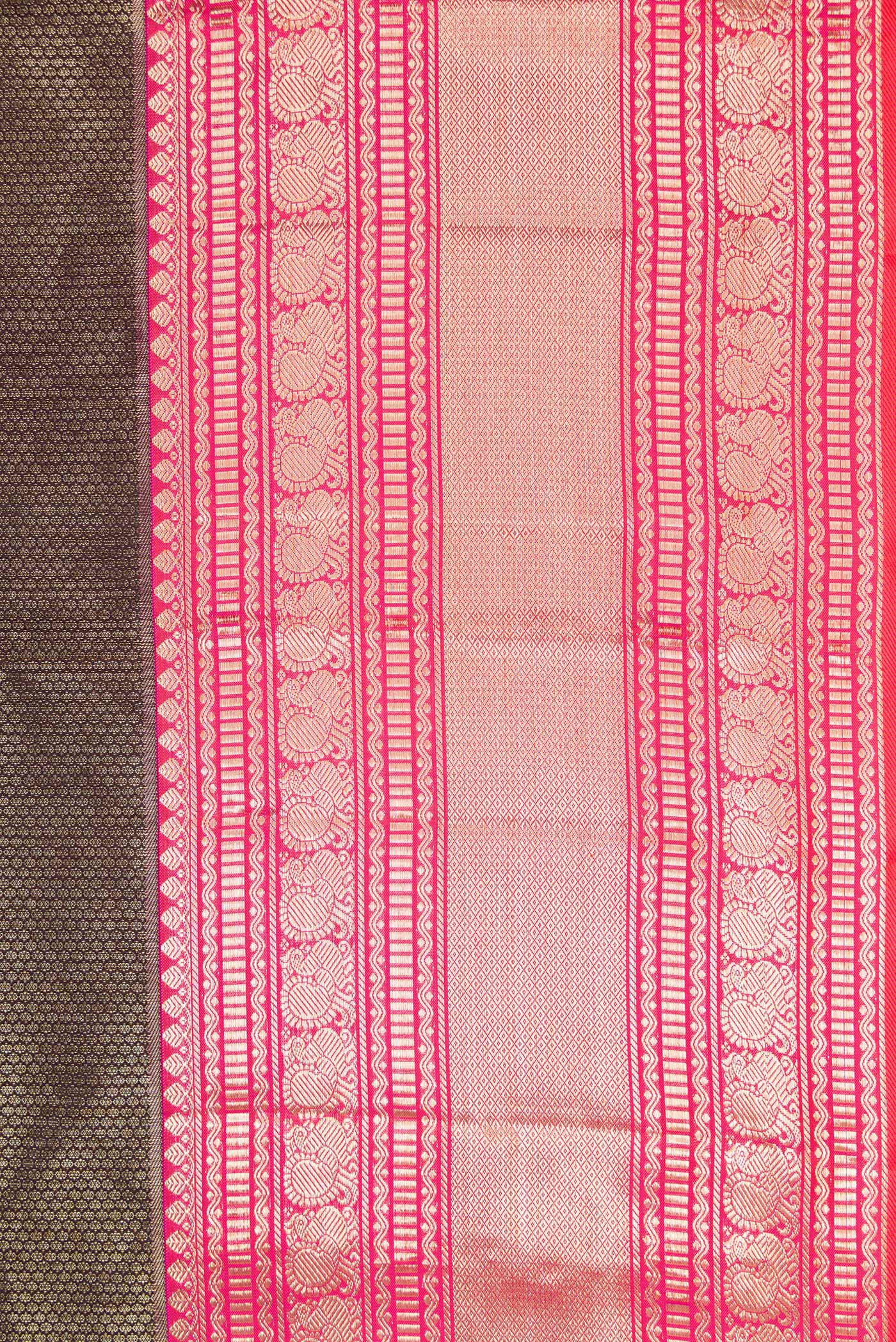 Border image of Coffee Brown Dual Tone Kanchipuram Silk Saree with Zari Brocade on the body and Zari Border. 