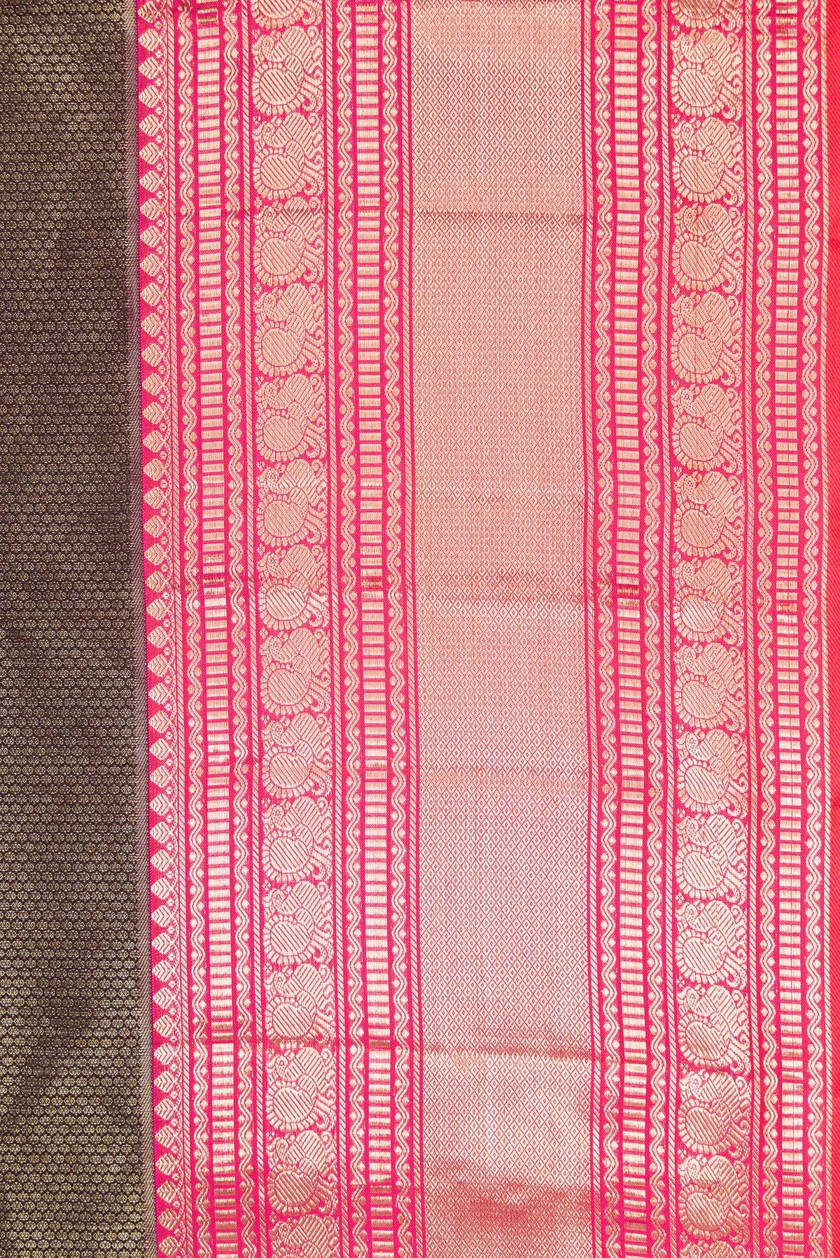 Border image of Coffee Brown Dual Tone Kanchipuram Silk Saree with Zari Brocade on the body and Zari Border. 