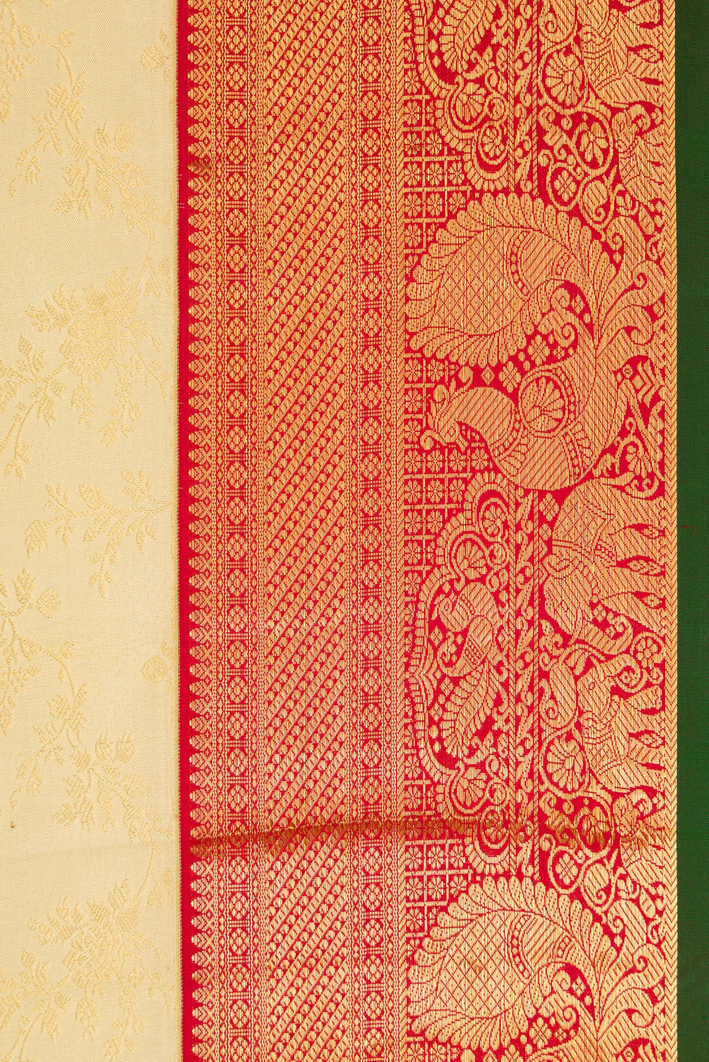 Border image of Sandal Dual Tone Kanjivaram Silk Saree with Zari Brocade on the body and Zari Border. 
