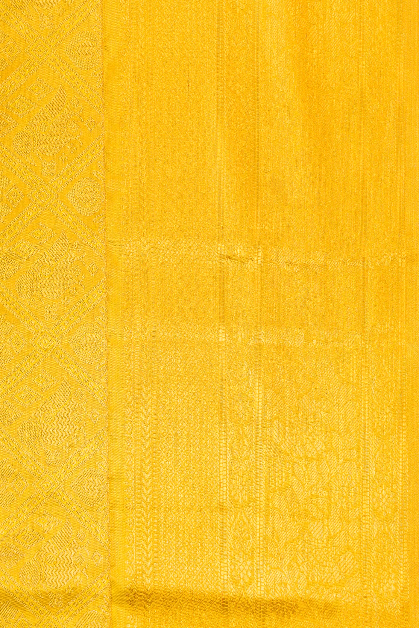 Border image of Gold Dual Tone Kanchipuram Tissue Silk Saree with Zari Brocade on the body and Zari Border. 