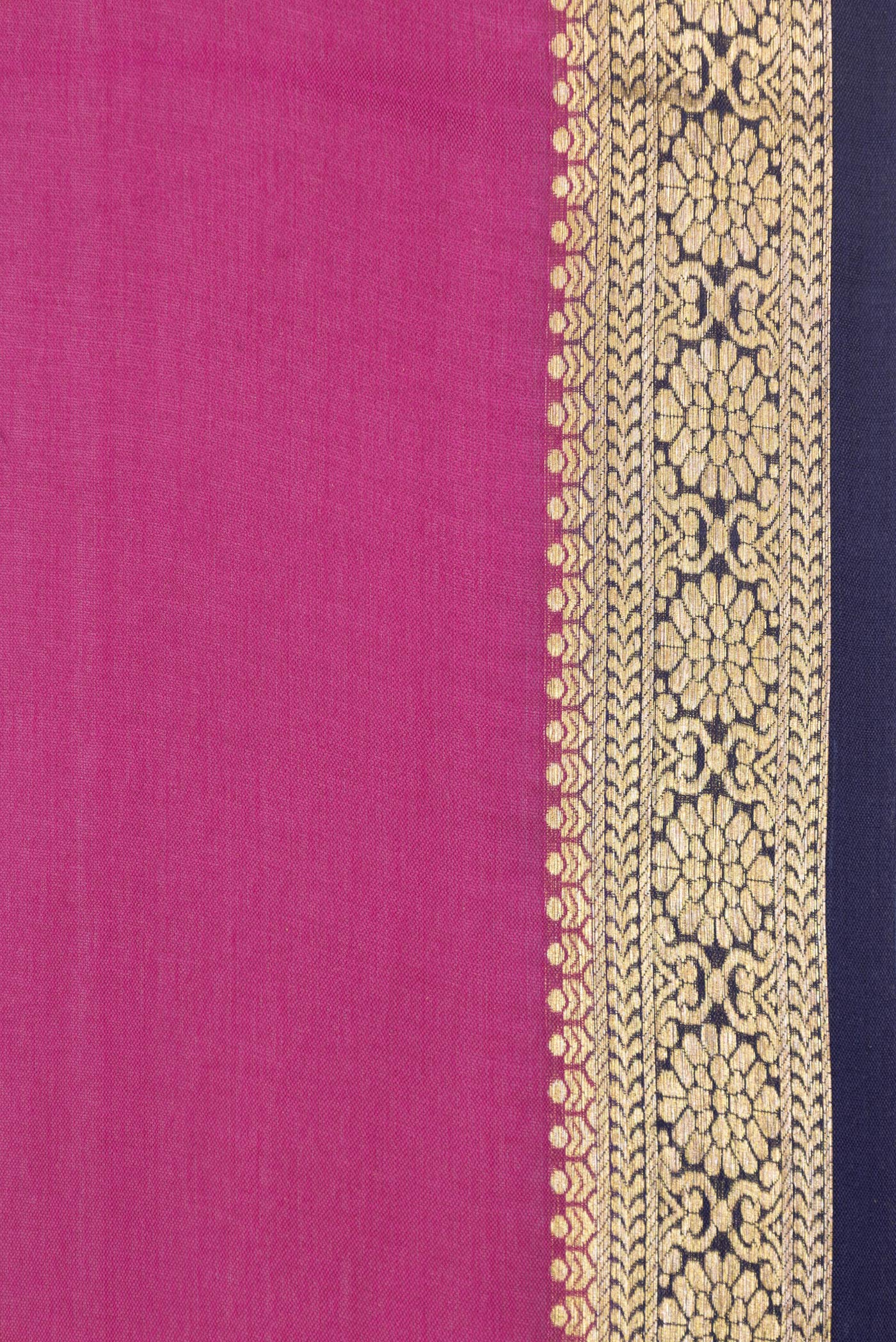 Border image of Magenta Dual Tone Mysore Silk Saree with Plain Body and Zari Border. 