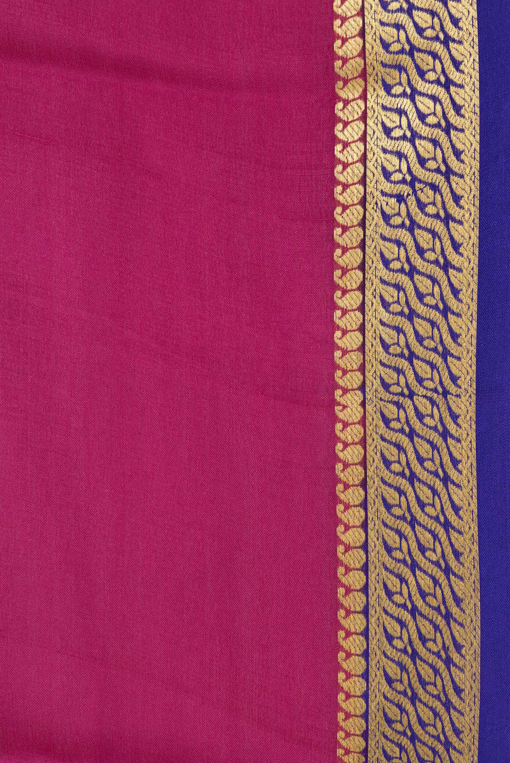 Border image of Magenta Dual Tone Mysore Silk Saree with Plain Body and Zari Border. 