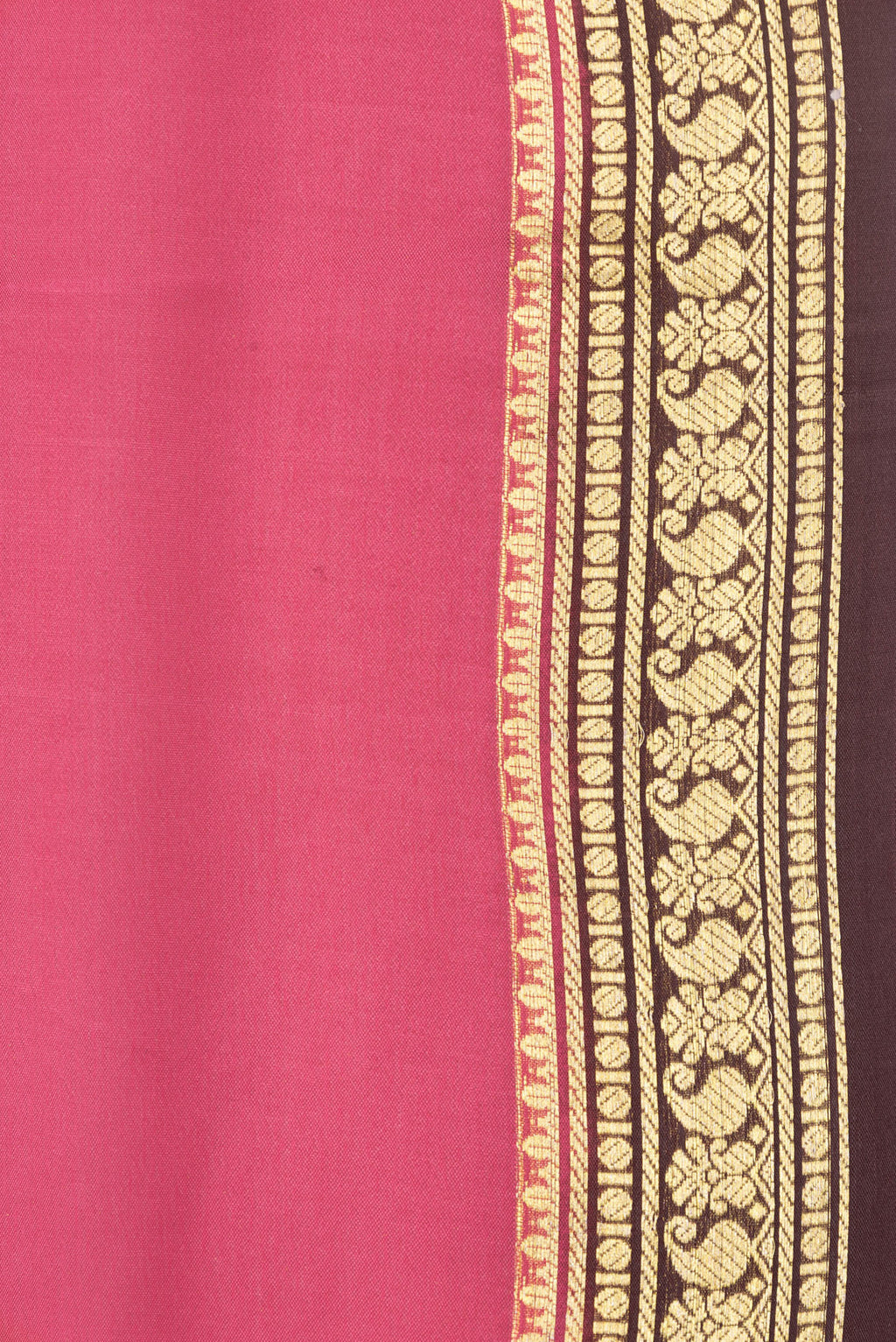 Border image of Pink Dual Tone Mysore Silk Saree with Plain Body and Zari Border. 