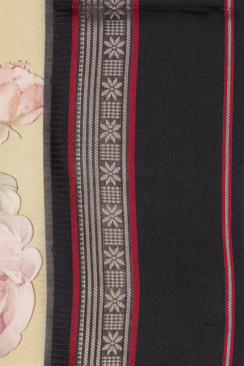 Border image of Pure Silk Beige Dual Tone Chanderi Saree with Printed design on the body and Zari And Thread Border. 