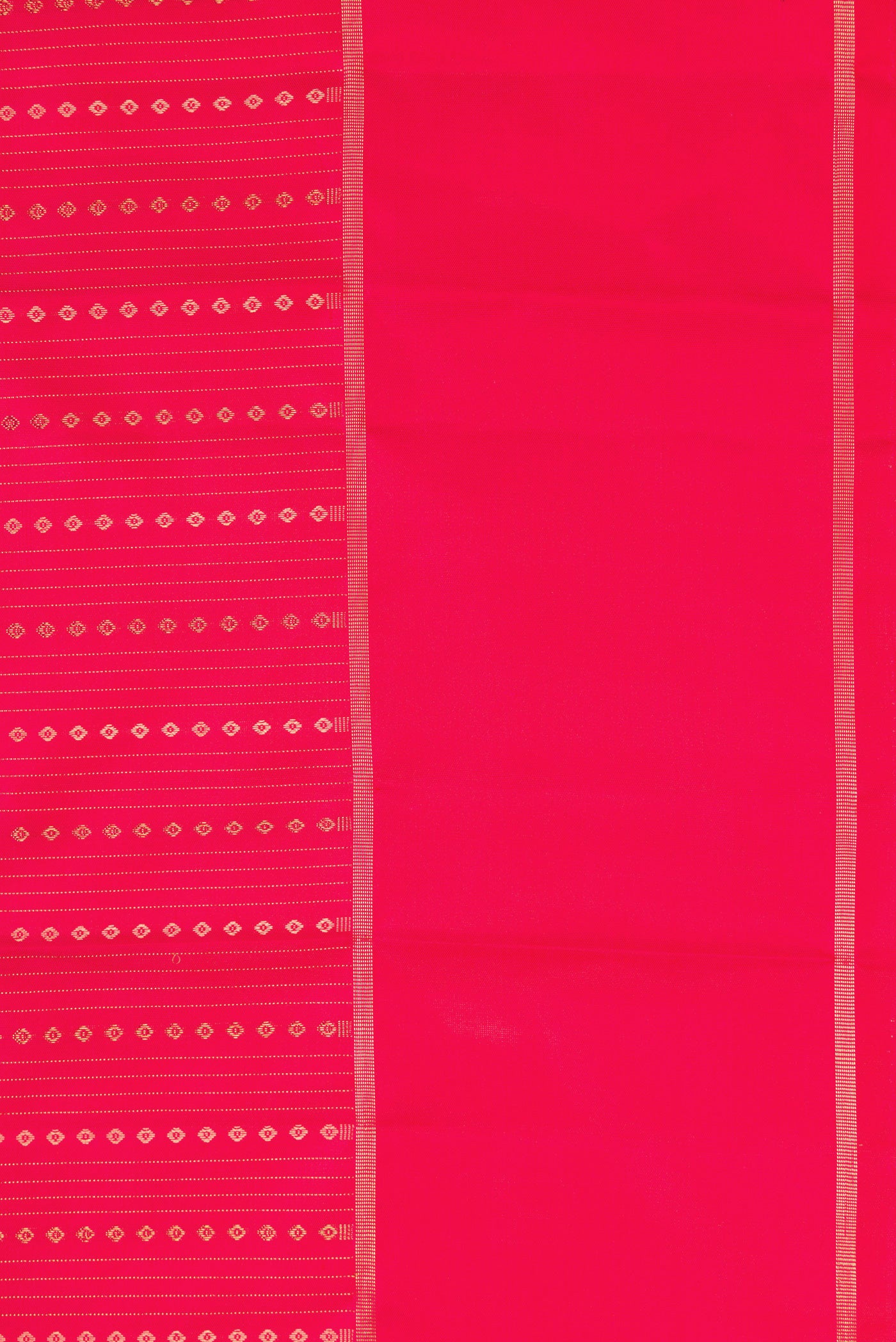 Border image of Pink Dual Tone Kanchipuram Silk Saree with Stripes on the body and Zari Border. 