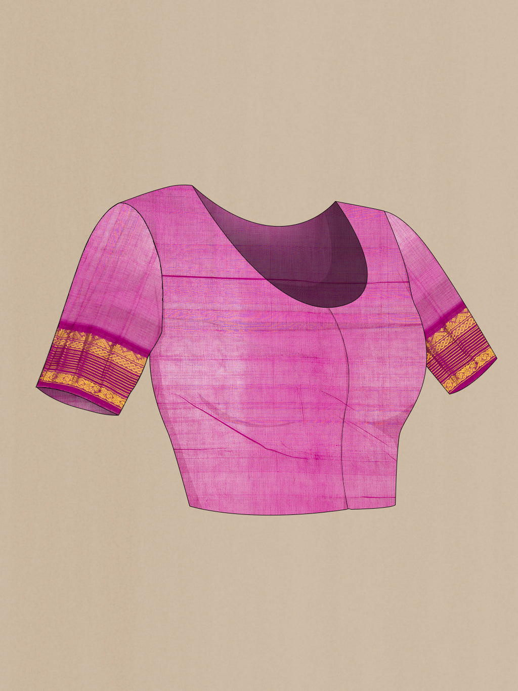 Close up image of the blouse of Pista Green Dual Tone Silk Cotton Saree with Zari Butta on the body and Zari Border. 