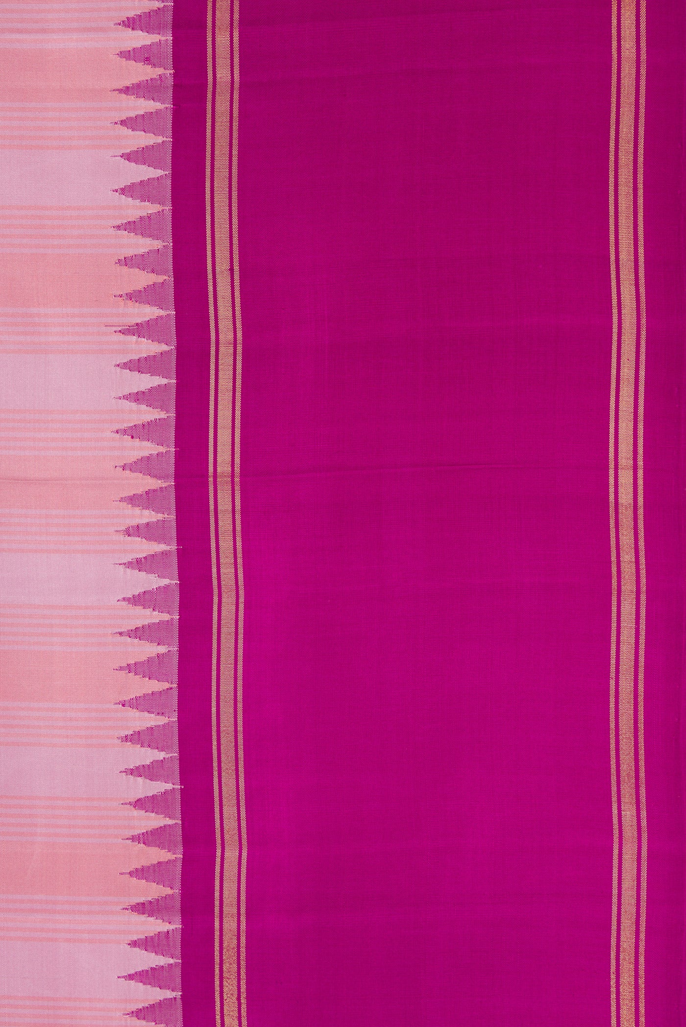 Border image of Pure Silk Pure Zari Lavender Dual Tone Kanjivaram Saree with Stripes on the body and Zari Border. 