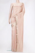 Golden Peach Dual Tone Banarasi Georgette Saree with Zari Brocade on the body and Zari Border.  displayed on a mannequin