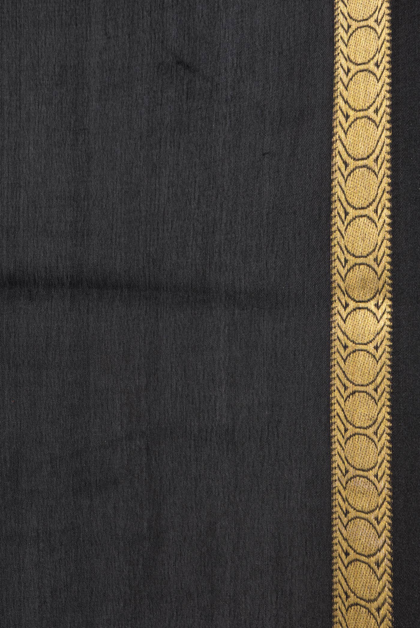 Border image of Black Dual Tone Mysore Silk Saree with Plain Body and Zari Border. 