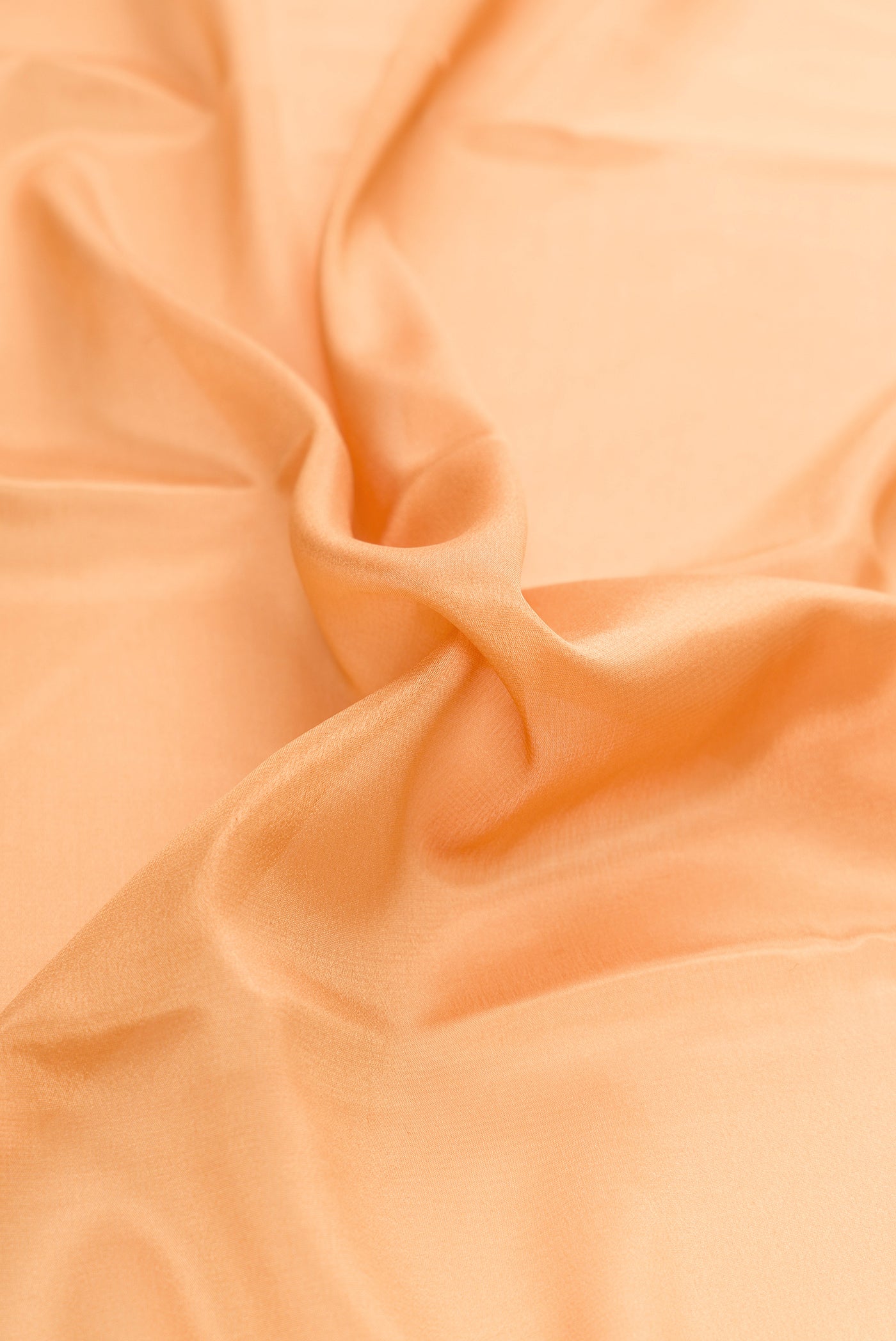 Close up of Sandal Dual Tone Mysore Silk Saree with Plain Body and Zari Border.  displaying folds