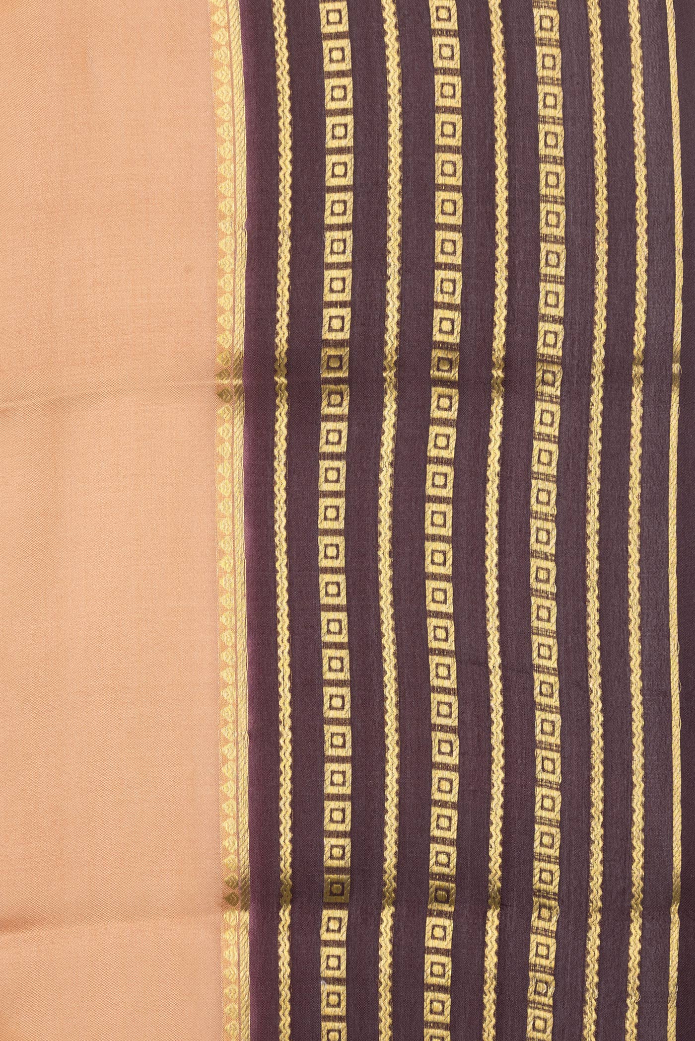 Border image of Sandal Dual Tone Mysore Silk Saree with Plain Body and Zari Border. 