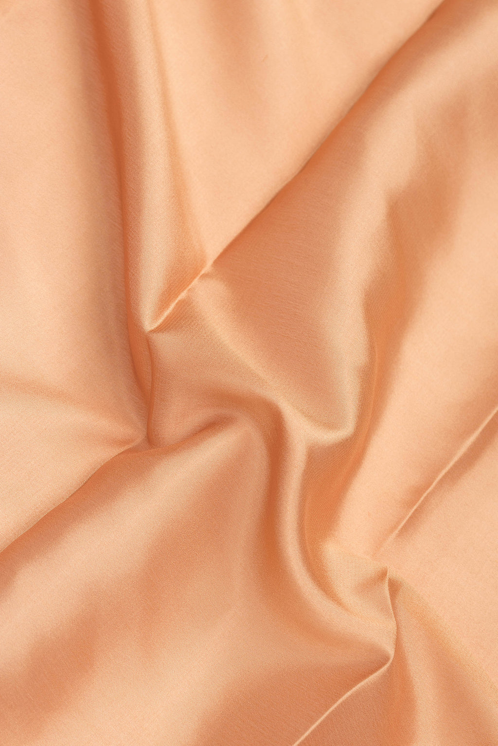 Close up of Sandal Dual Tone Mysore Silk Saree with Plain Body and Zari Border.  displaying folds