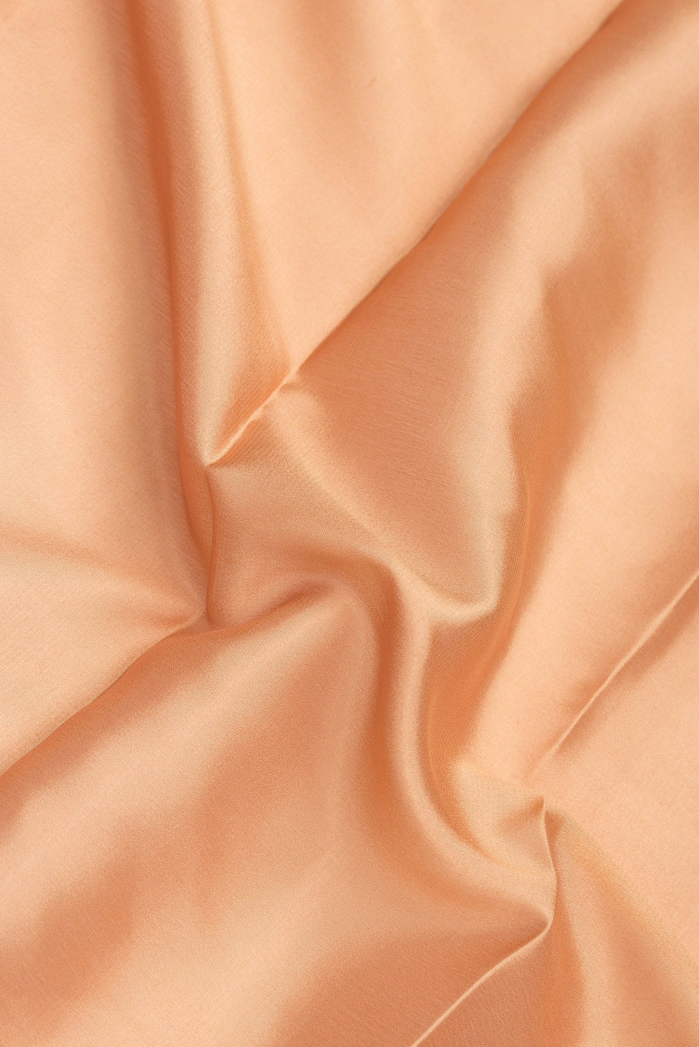 Close up of Sandal Dual Tone Mysore Silk Saree with Plain Body and Zari Border.  displaying folds
