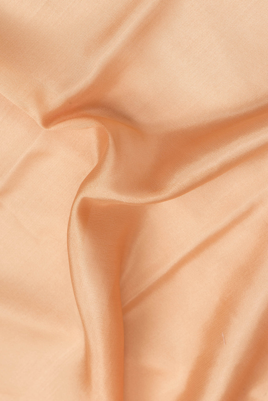Close up of Sandal Mysore Crepe Saree with Plain Body and Zari Border.  displaying folds