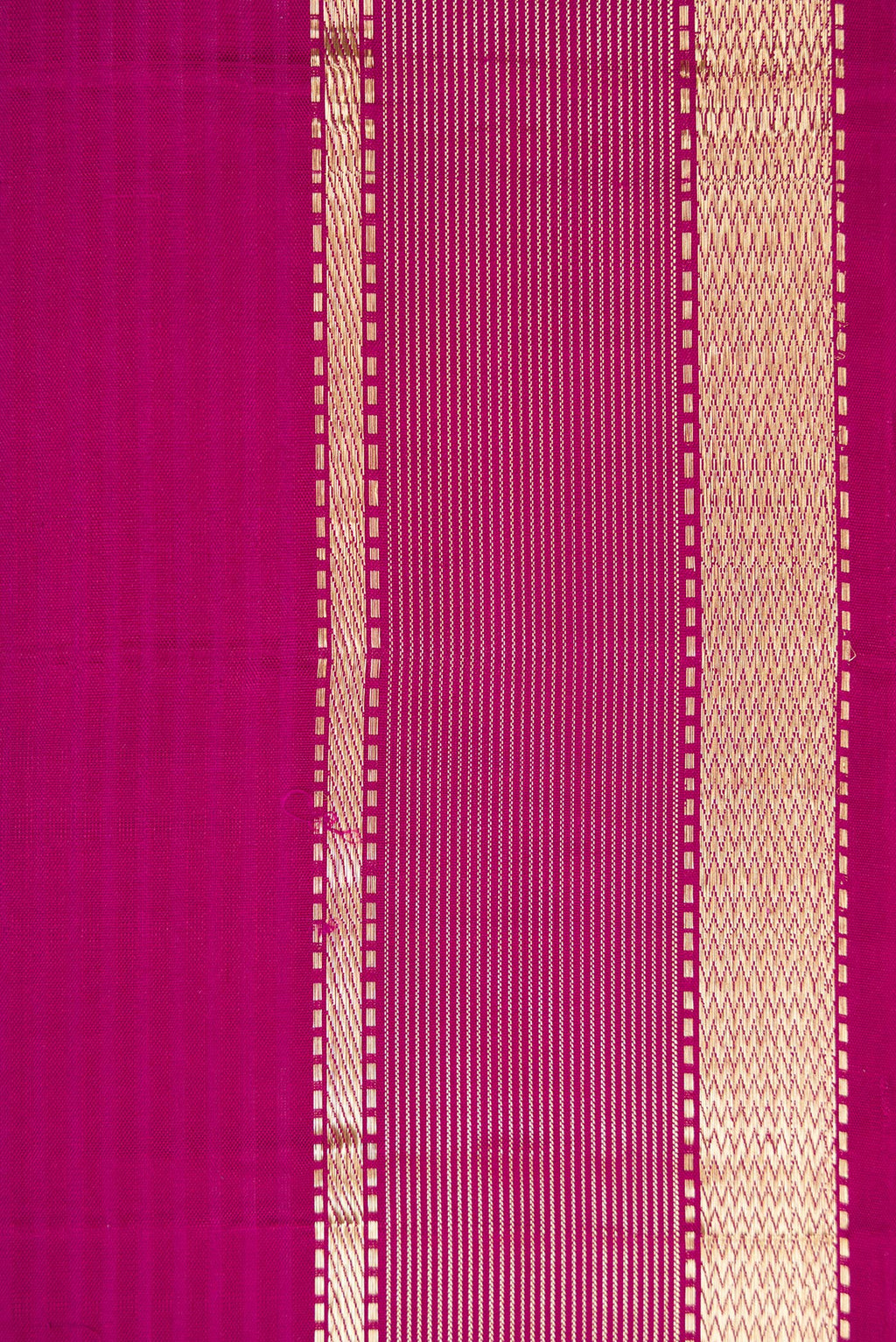 Border image of Purple Dual Tone Kanjivaram Silk Saree with Stripes on the body and Zari Border. 