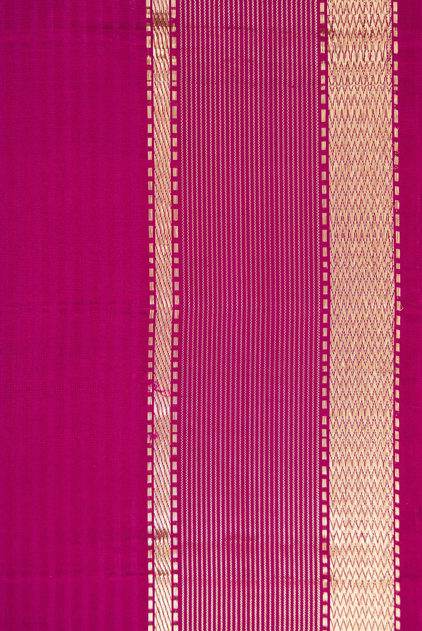 Border image of Purple Dual Tone Kanjivaram Silk Saree with Stripes on the body and Zari Border. 