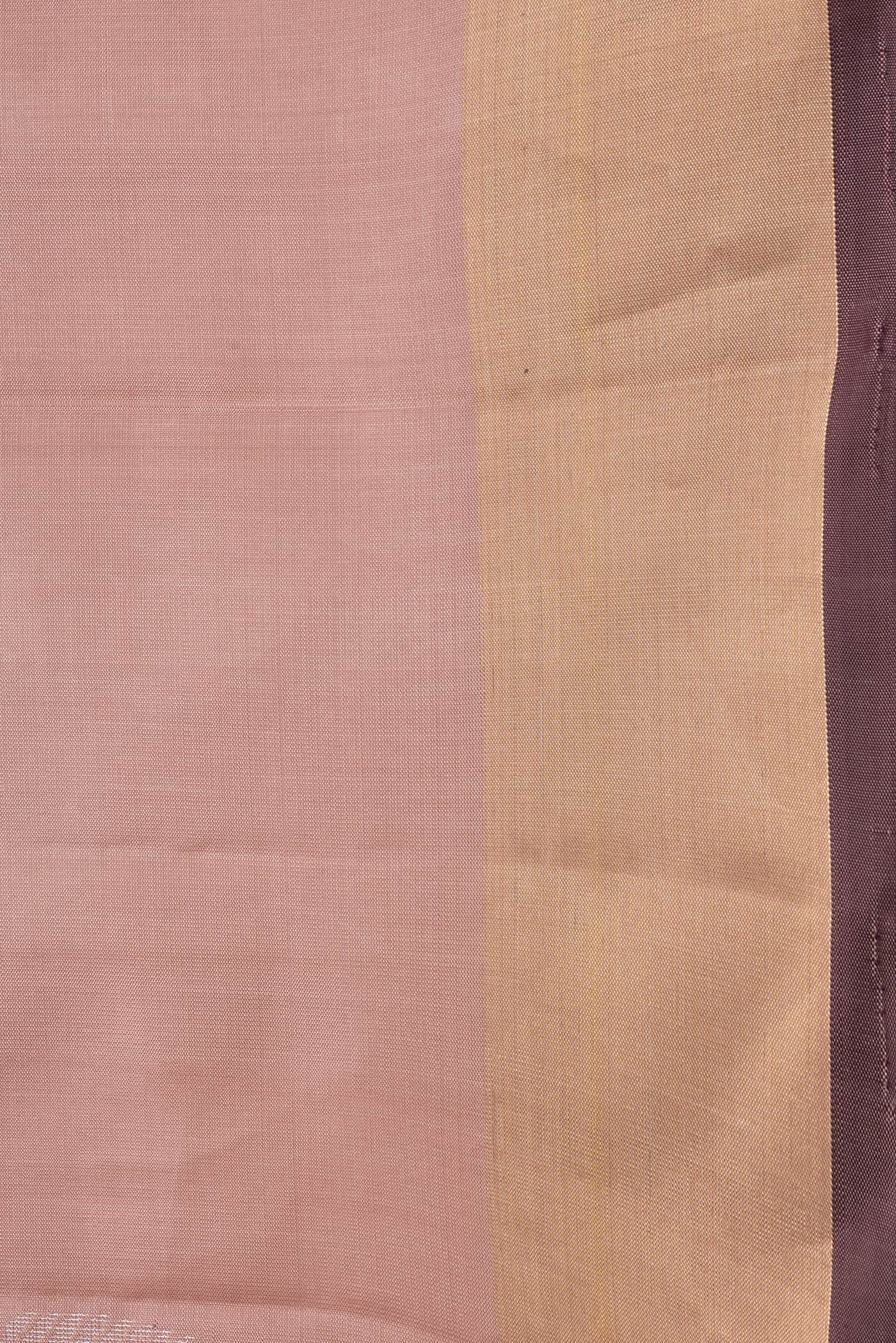 Border image of Rose Gold Dual Tone Soft Silk Saree with Zari Butta on the body and Zari Border. 