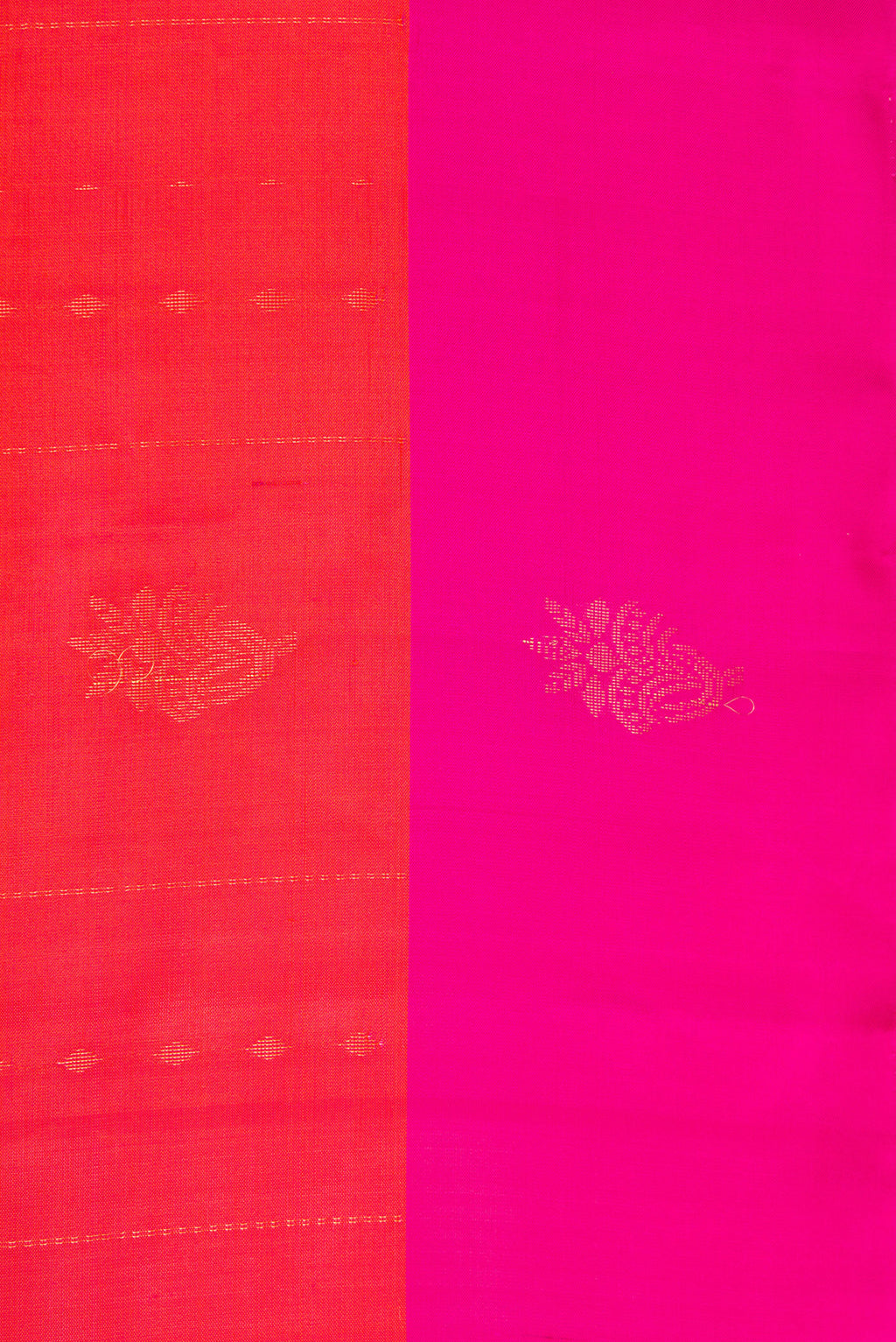 Border image of Coral Dual Tone Soft Silk Saree with Zari Butta on the body and Fancy Border. 