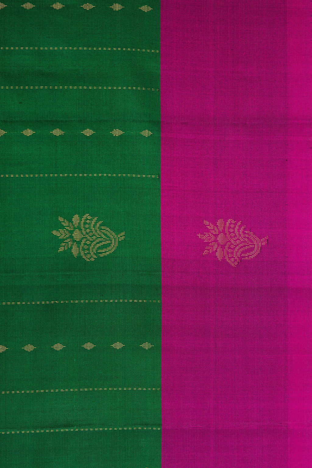 Border image of Green Dual Tone Soft Silk Saree with Zari Butta on the body and Zari Border. 