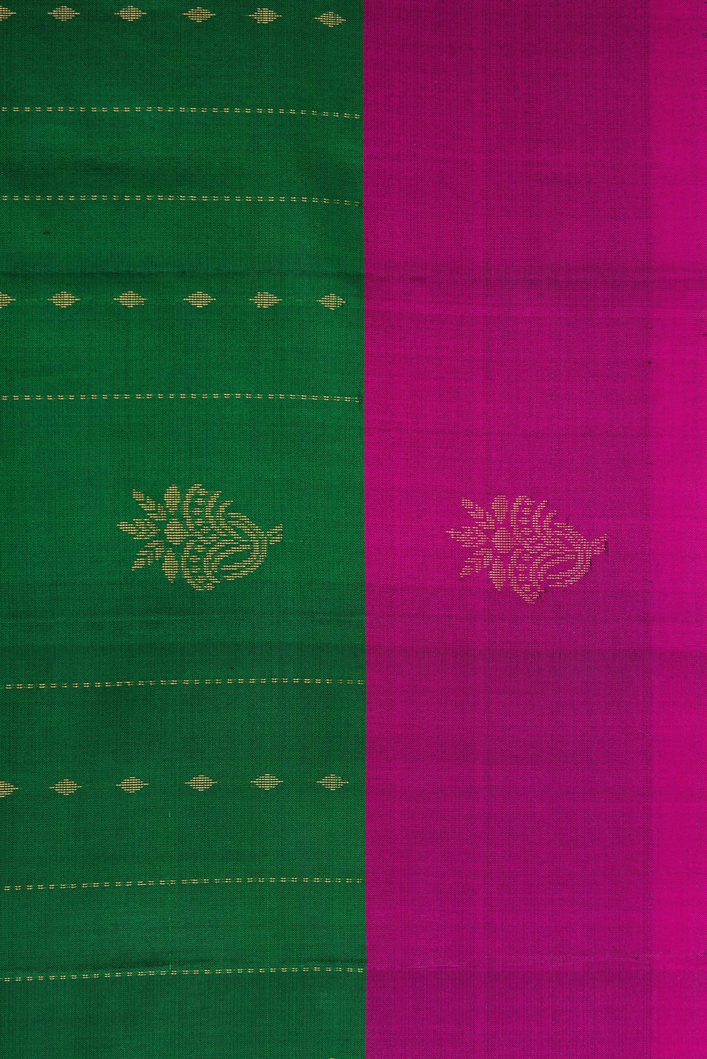 Border image of Green Dual Tone Soft Silk Saree with Zari Butta on the body and Zari Border. 