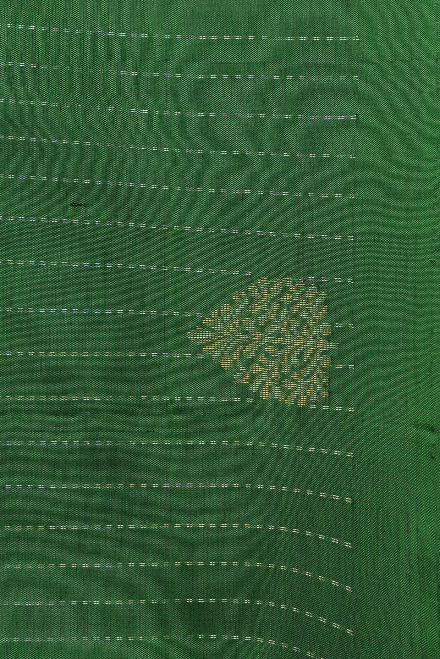 Border image of Bottle Green Dual Tone Soft Silk Saree with Stripes on the body and Without Border. 