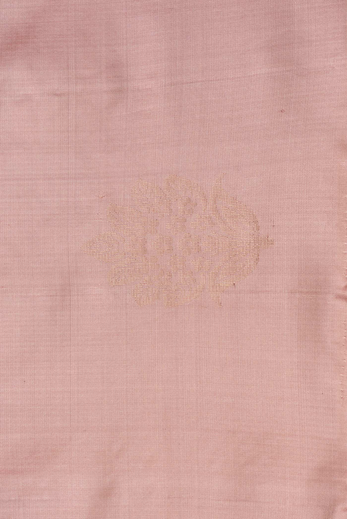 Border image of Rose Gold Dual Tone Soft Silk Saree with Zari Butta on the body and Without Border. 