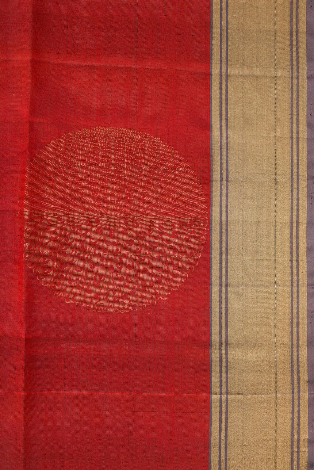Border image of Maroon Dual Tone Soft Silk Saree with Zari Butta on the body and Zari Border. 