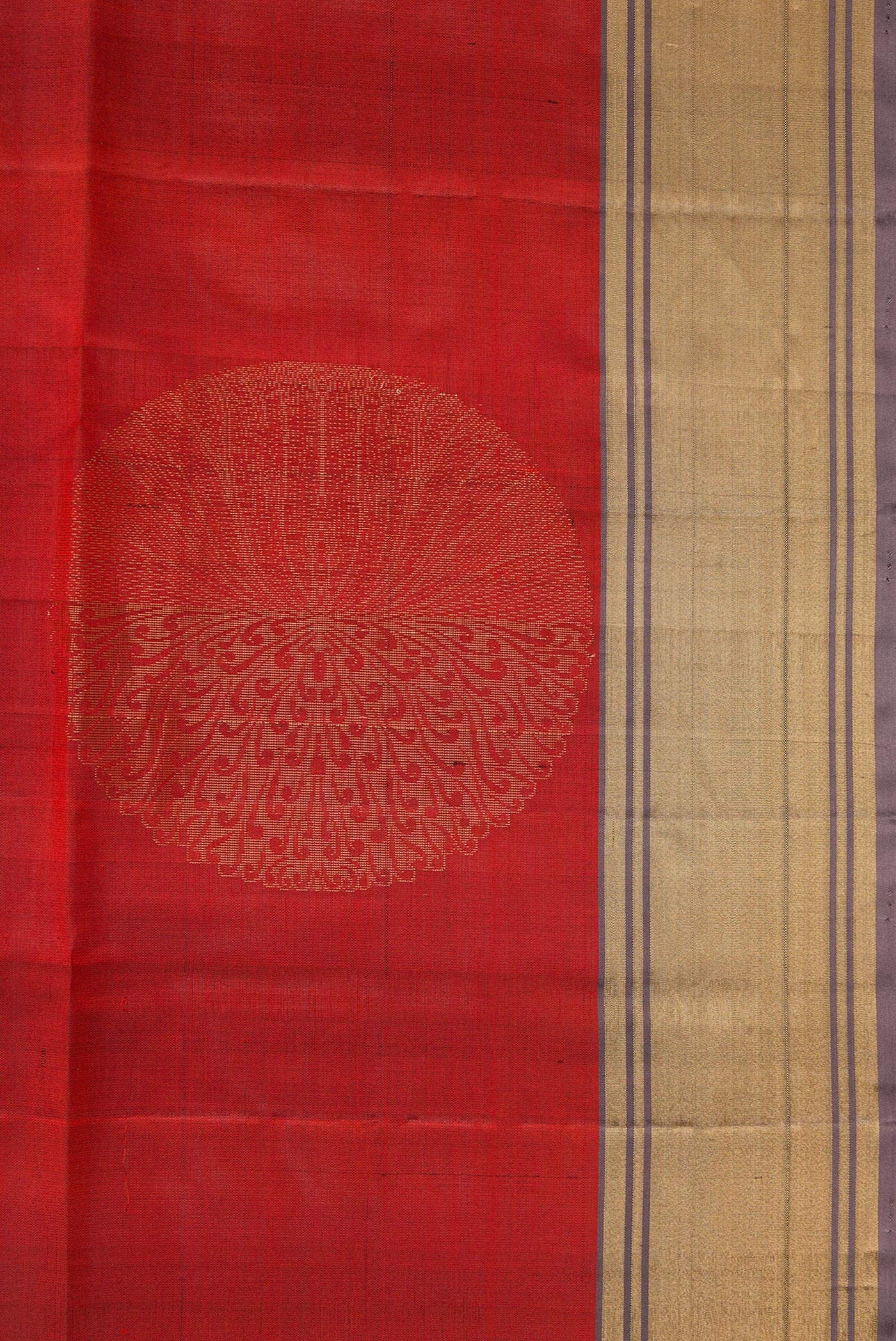 Border image of Maroon Dual Tone Soft Silk Saree with Zari Butta on the body and Zari Border. 