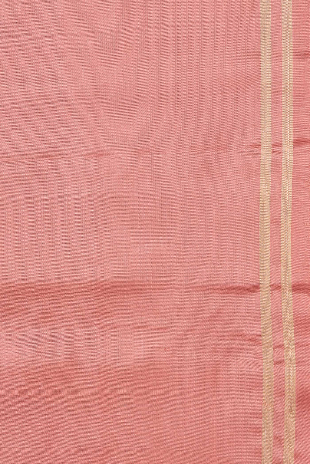 Border image of Rose Gold Dual Tone Soft Silk Saree with Zari Butta on the body and Zari Border. 