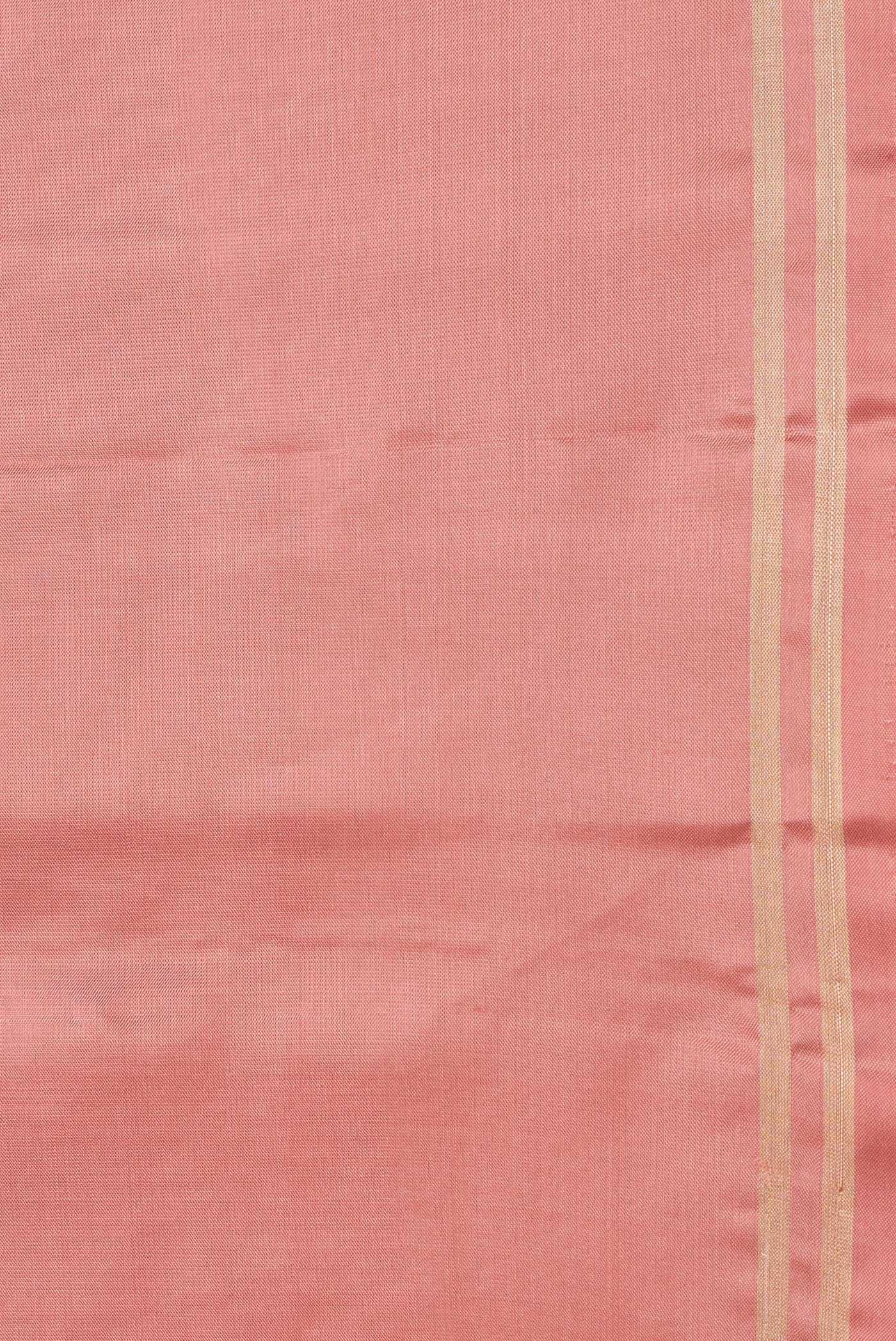 Border image of Rose Gold Dual Tone Soft Silk Saree with Zari Butta on the body and Zari Border. 