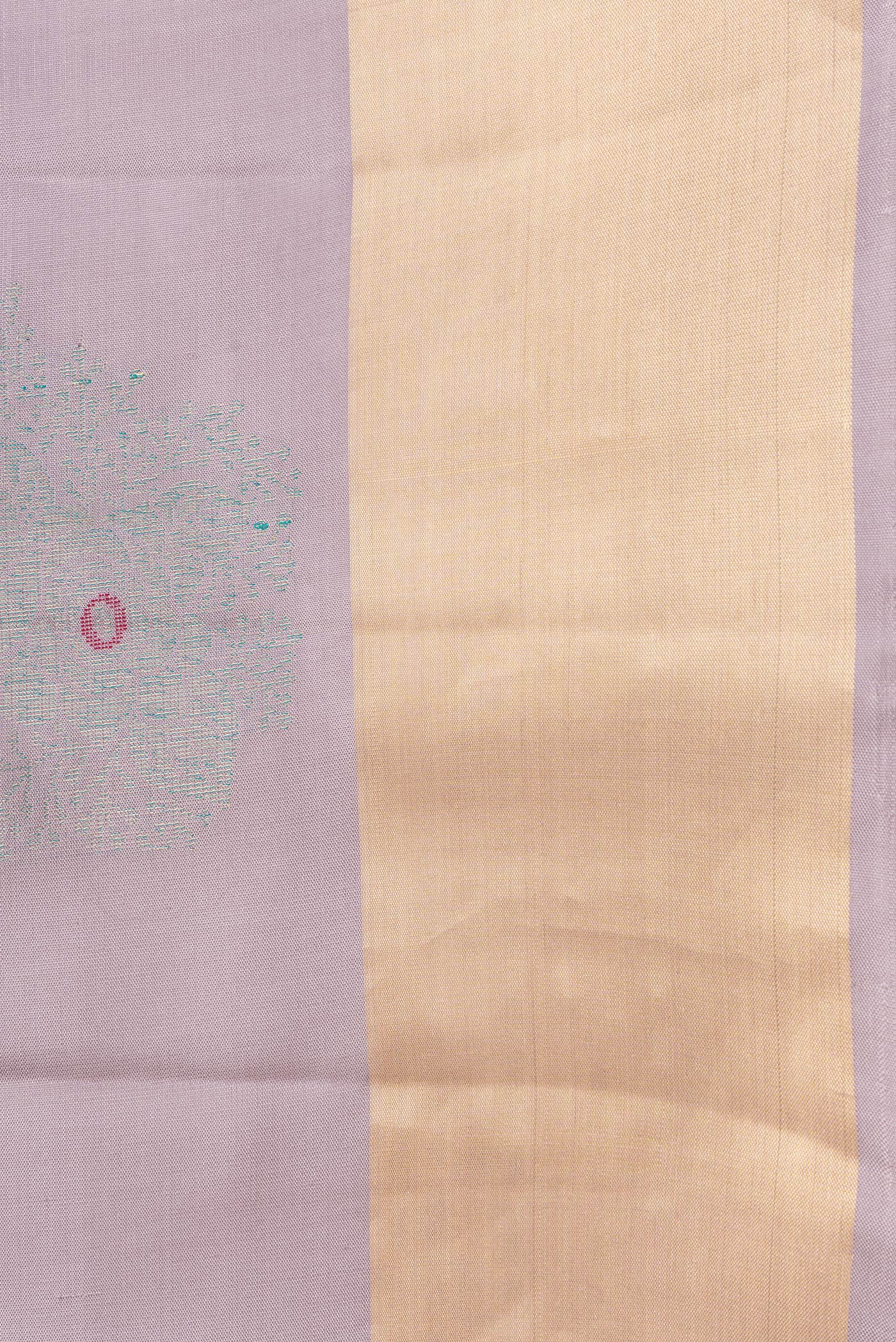 Border image of Lavender Dual Tone Soft Silk Saree with Zari Butta on the body and Zari Border. 