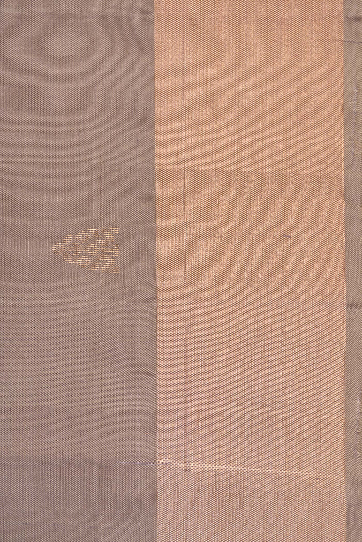 Border image of Grey Dual Tone Soft Silk Saree with Zari Butta on the body and Zari Border. 