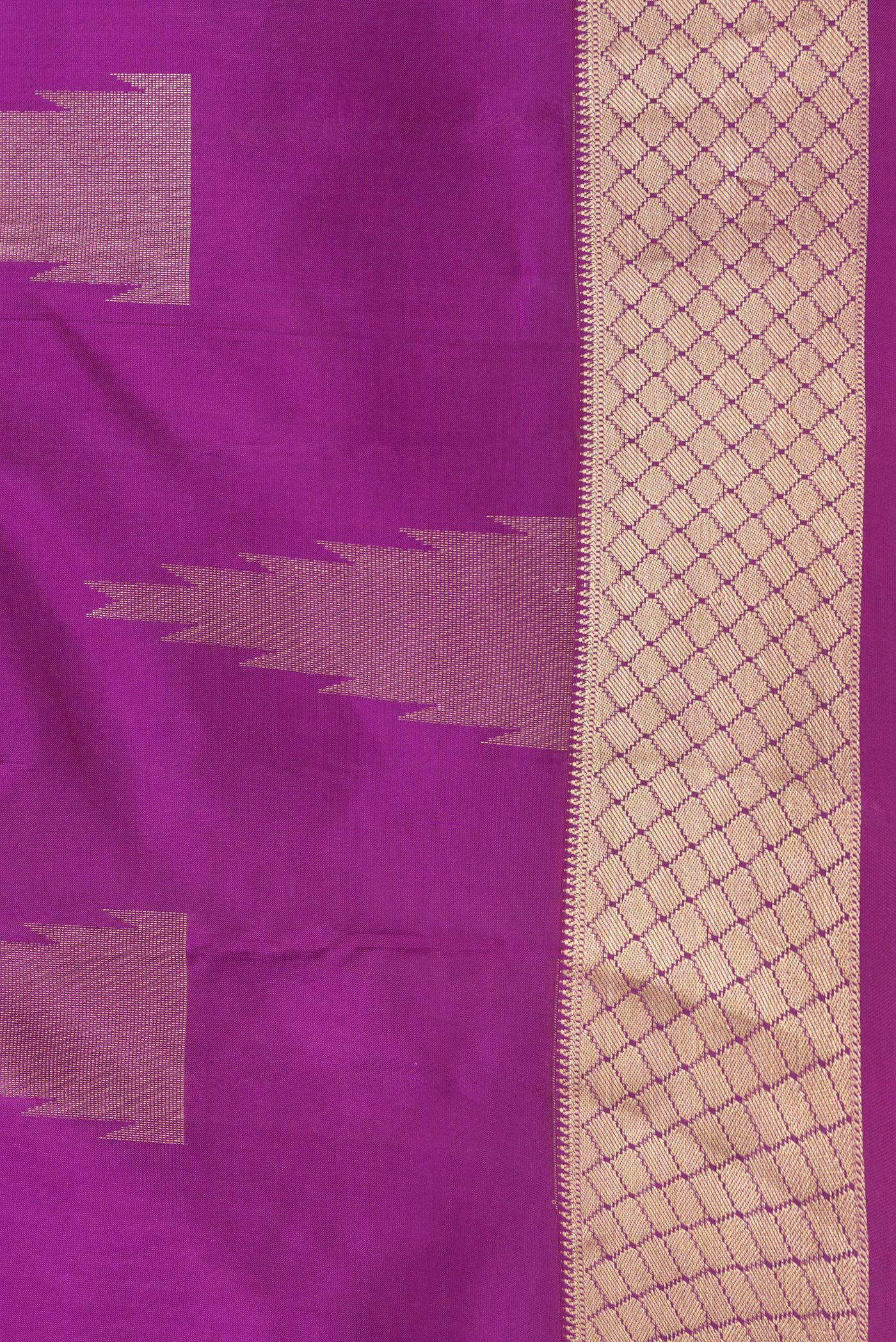 Border image of Peacock Blue Dual Tone Kanchipuram Silk Saree with Plain Body and Fancy Border. 