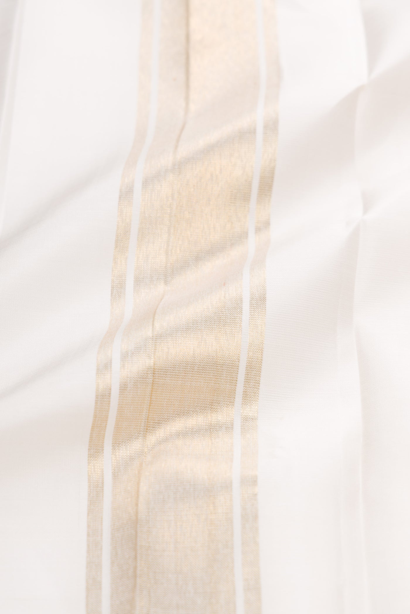 Off White Silk Dhoti With Angavastram (9X 5) Muzham with Plain Body and Zari Border