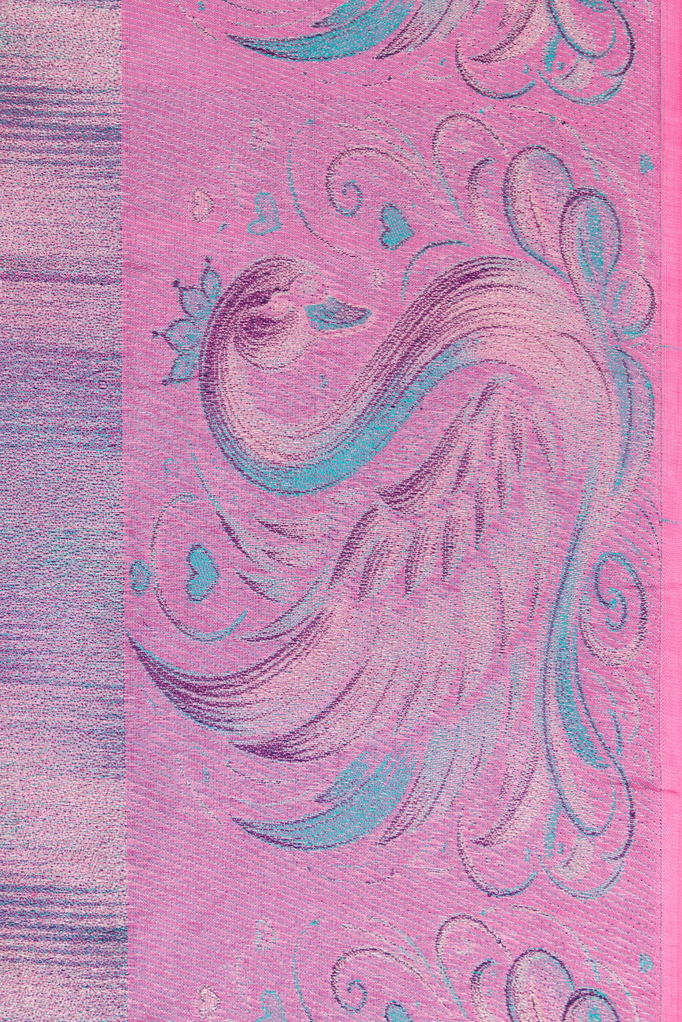 Border image of Lavender Dual Tone Kanjivaram Tissue Silk Saree with Zari Brocade on the body and Fancy Border. 
