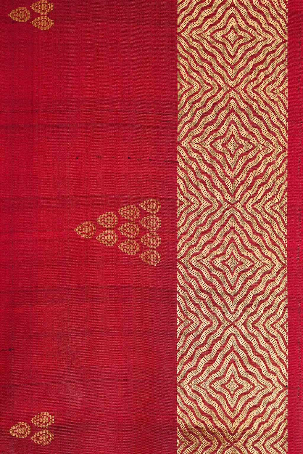 Border image of Maroon Dual Tone Soft Silk Saree with Zari Butta on the body and Zari Border. 