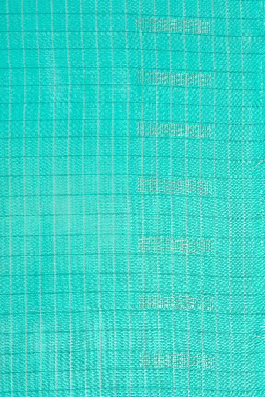 Border image of Sky Blue Dual Tone Soft Silk Saree with Stripes on the body and Without Border. 