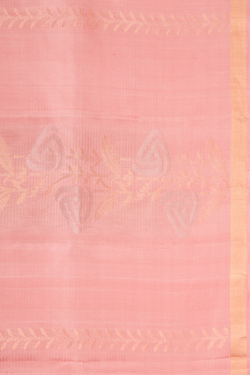 Border image of Golden Peach Dual Tone Soft Silk Saree with Zari Butta on the body and Zari Border. 