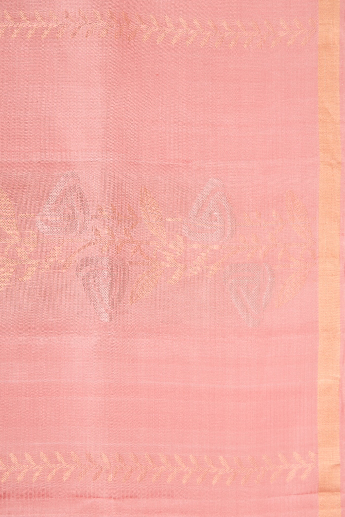 Border image of Golden Peach Dual Tone Soft Silk Saree with Zari Butta on the body and Zari Border. 