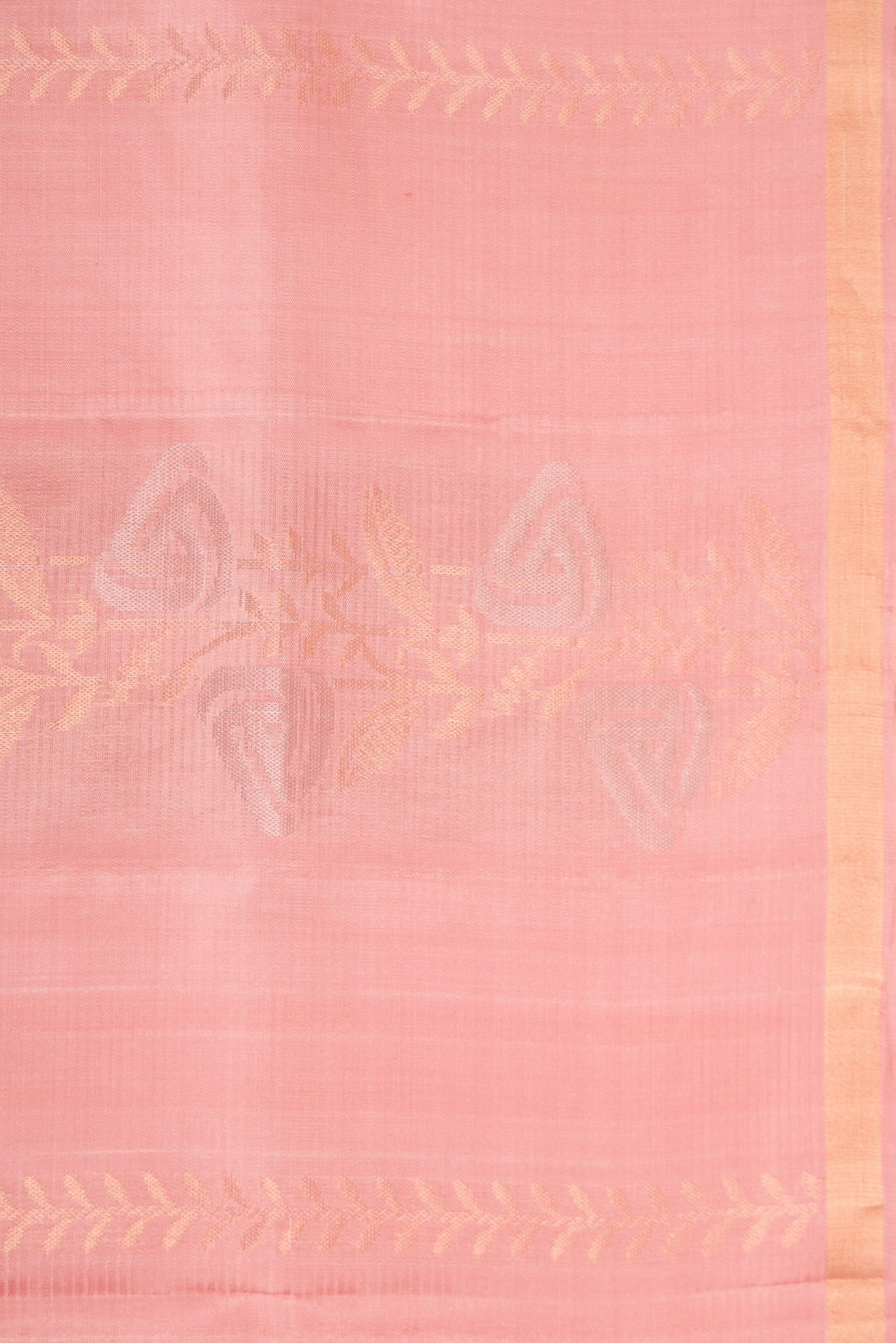 Border image of Golden Peach Dual Tone Soft Silk Saree with Zari Butta on the body and Zari Border. 