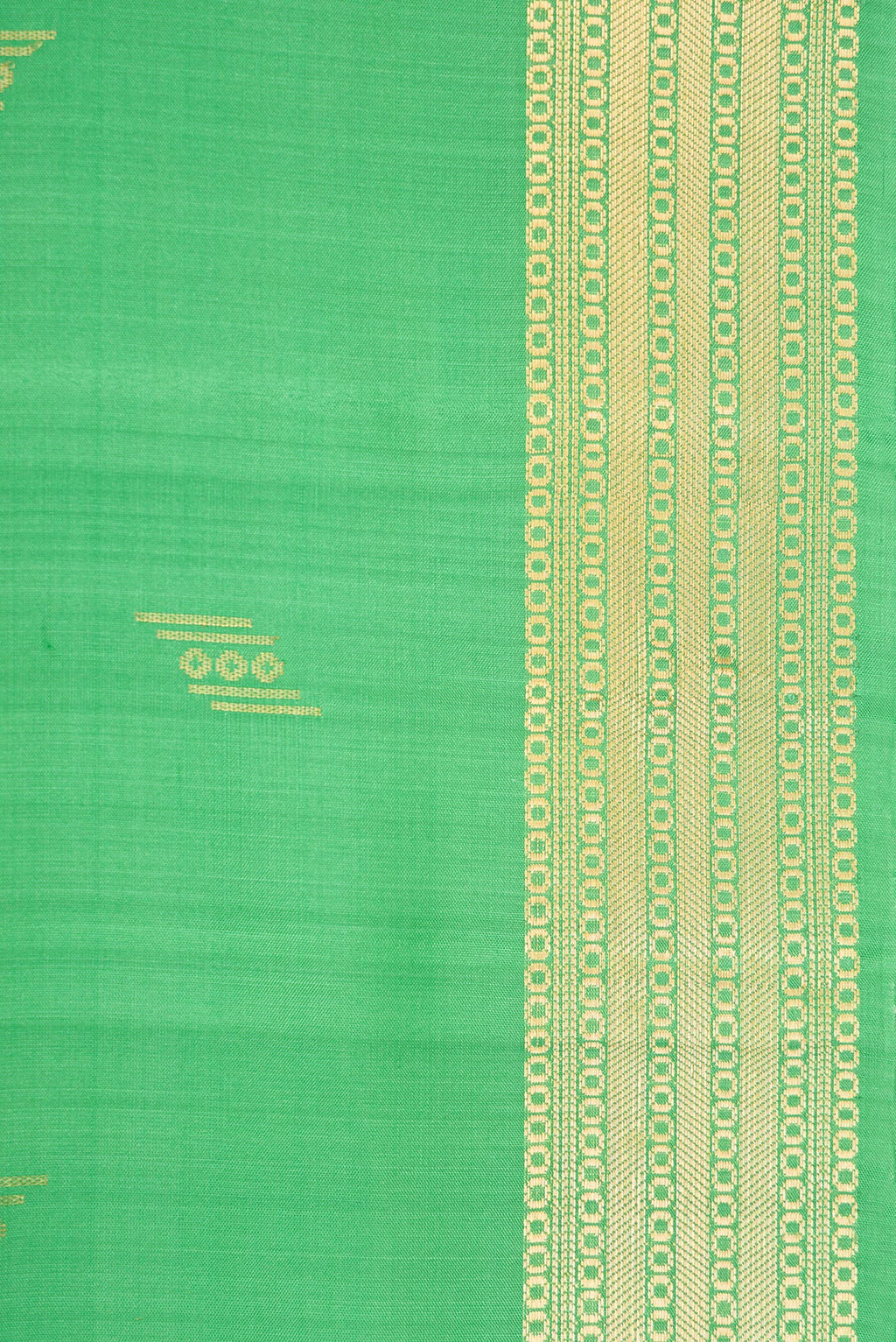 Border image of Pista Green Dual Tone Soft Silk Saree with Zari Butta on the body and Zari Border. 